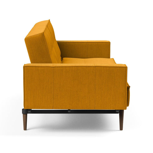 Splitback Styletto Sofa Bed / With Armrests Dark Wood